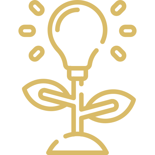 Lightbulb growing from a plant symbolizing idea